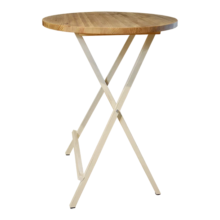 Mesa Alta Negra Plegable Hierro y Madera