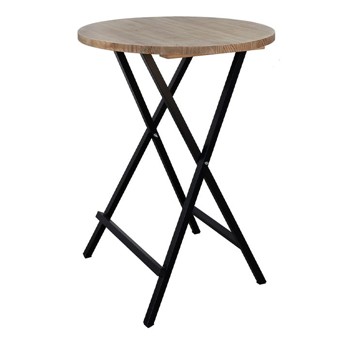 Mesa Alta Negra Plegable Hierro y Madera